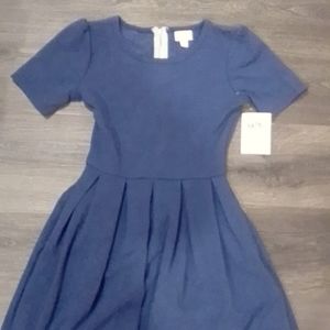 Navy blue back zipper dress